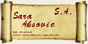 Sara Aksović vizit kartica
